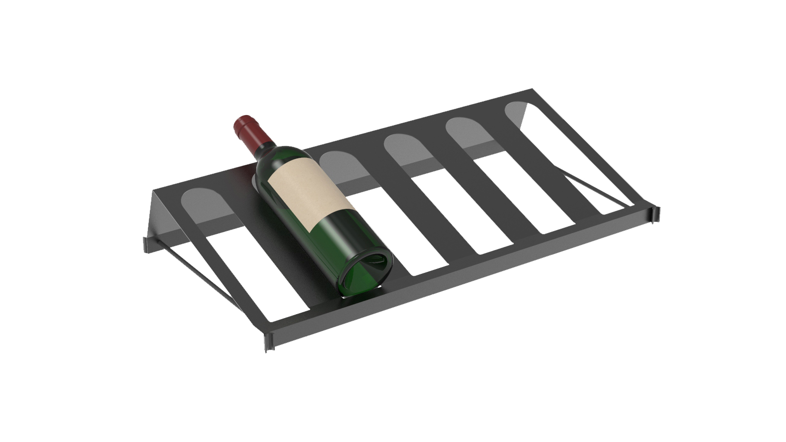 Tablette Skin inclinée offrant une visibilité optimale des étiquettes de vin